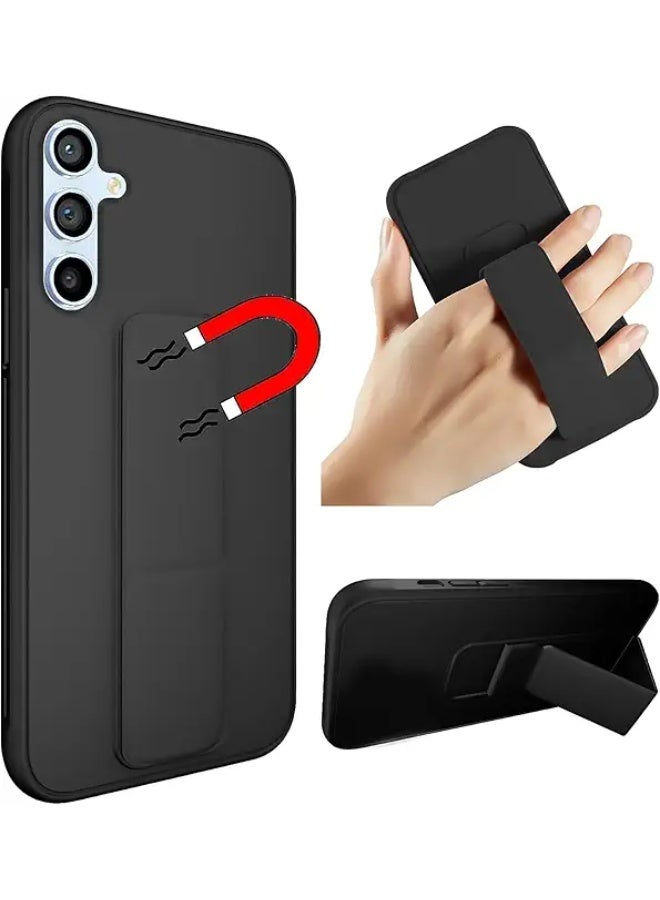 Magnetc Grip Cover For Samsung Galaxy S23 , Kickstand Slim Shockproof Grip Case, Silcione Protective Cover For Samsung Galaxy S23 - Black